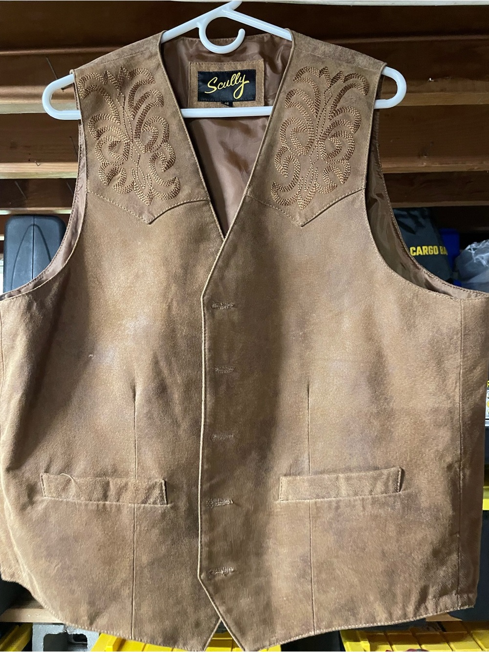 Scully Men's Brown Suede Western Vest Size 46